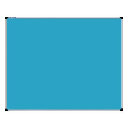 This image shows a rectangular Felt board with a silver frame. The corners of the frame are reinforced with black plastic. 