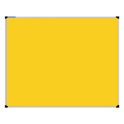 This image shows a rectangular Felt board with a silver frame. The corners of the frame are reinforced with black plastic. 