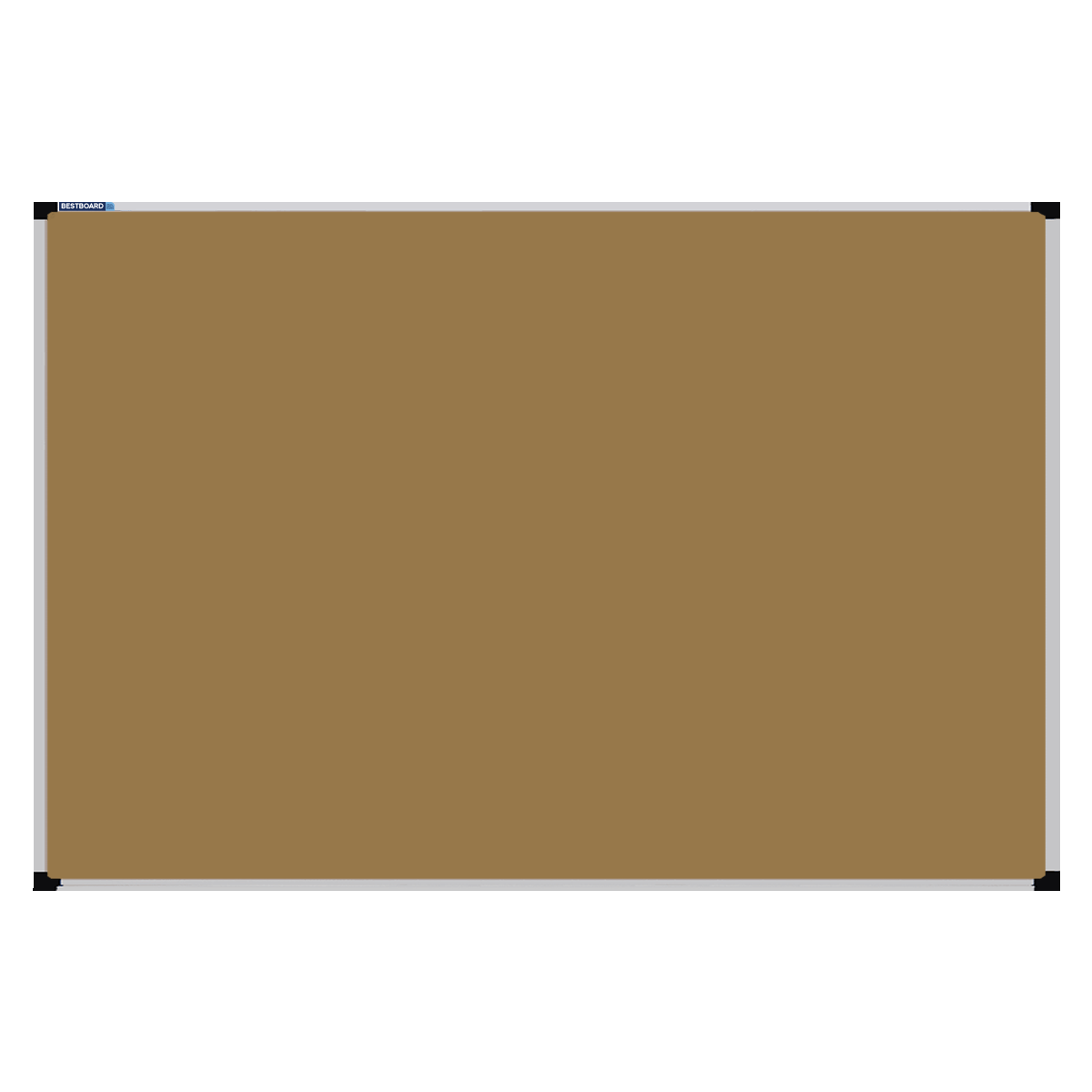 This image shows a rectangular Felt board with a silver frame. The corners of the frame are reinforced with black plastic. 