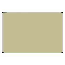 Load image into Gallery viewer, This image shows a cream rectangular Felt board with a silver frame. The corners of the frame are reinforced with black plastic.
