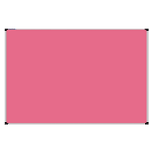 Load image into Gallery viewer, This image shows a pink rectangular Felt board with a silver frame. The corners of the frame are reinforced with black plastic.
