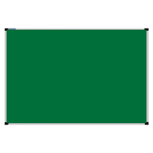 Load image into Gallery viewer, This image shows a Emerald Green rectangular Felt board with a silver frame. The corners of the frame are reinforced with black plastic. 
