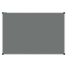 Load image into Gallery viewer, This image shows a Grey rectangular Felt board with a silver frame. The corners of the frame are reinforced with black plastic. 
