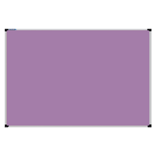 Load image into Gallery viewer, This image shows a lilac rectangular Felt board with a silver frame. The corners of the frame are reinforced with black plastic.
