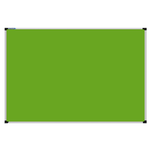 Load image into Gallery viewer, This image shows a Lime Green rectangular Felt board with a silver frame. The corners of the frame are reinforced with black plastic. 
