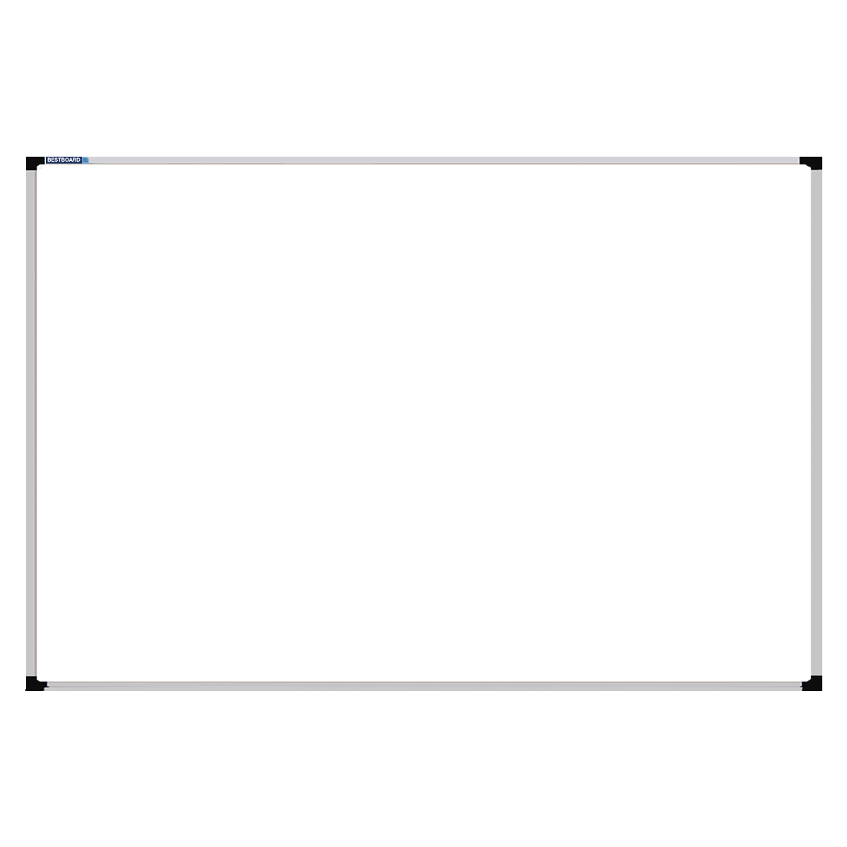 This image shows a rectangular Felt board with a silver frame. The corners of the frame are reinforced with black plastic. 