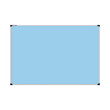 Load image into Gallery viewer, This image shows a Baby Blue rectangular Felt board with a silver frame. The corners of the frame are reinforced with black plastic. 
