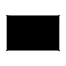 Load image into Gallery viewer, This image shows a Black rectangular Felt board with a silver frame. The corners of the frame are reinforced with black plastic. 
