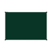 Load image into Gallery viewer, This image shows a Bottle Green rectangular Felt board with a silver frame. The corners of the frame are reinforced with black plastic. 
