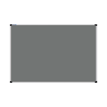 Load image into Gallery viewer, This image shows a Grey rectangular Felt board with a silver frame. The corners of the frame are reinforced with black plastic. 
