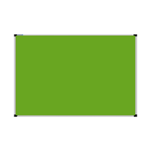 Load image into Gallery viewer, This image shows a Lime Green rectangular Felt board with a silver frame. The corners of the frame are reinforced with black plastic. 
