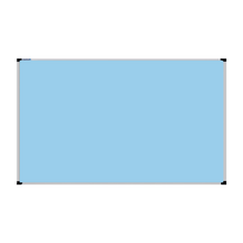 Load image into Gallery viewer, This image shows a Baby Blue rectangular Felt board with a silver frame. The corners of the frame are reinforced with black plastic. 
