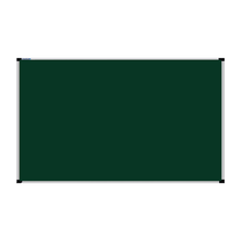 Load image into Gallery viewer, This image shows a Bottle Green rectangular Felt board with a silver frame. The corners of the frame are reinforced with black plastic. 
