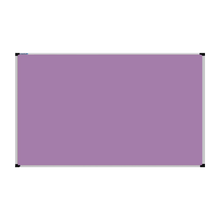 Load image into Gallery viewer, This image shows a lilac rectangular Felt board with a silver frame. The corners of the frame are reinforced with black plastic.
