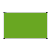 Load image into Gallery viewer, This image shows a Lime Green rectangular Felt board with a silver frame. The corners of the frame are reinforced with black plastic. 
