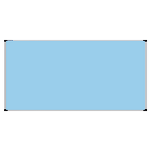 Load image into Gallery viewer, This image shows a Baby Blue rectangular Felt board with a silver frame. The corners of the frame are reinforced with black plastic. 
