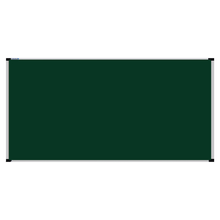 Load image into Gallery viewer, This image shows a Bottle Green rectangular Felt board with a silver frame. The corners of the frame are reinforced with black plastic. 
