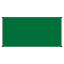 Load image into Gallery viewer, This image shows a Emerald Green rectangular Felt board with a silver frame. The corners of the frame are reinforced with black plastic. 
