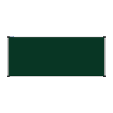 Load image into Gallery viewer, This image shows a Bottle Green rectangular Felt board with a silver frame. The corners of the frame are reinforced with black plastic. 
