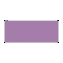 Load image into Gallery viewer, This image shows a lilac rectangular Felt board with a silver frame. The corners of the frame are reinforced with black plastic.
