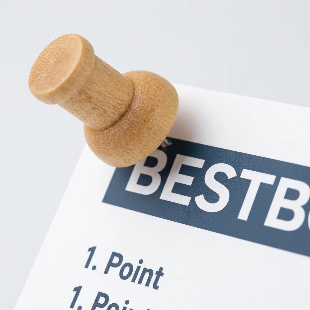 A wooden push pin holding a piece of paper up on a white felt pin board
