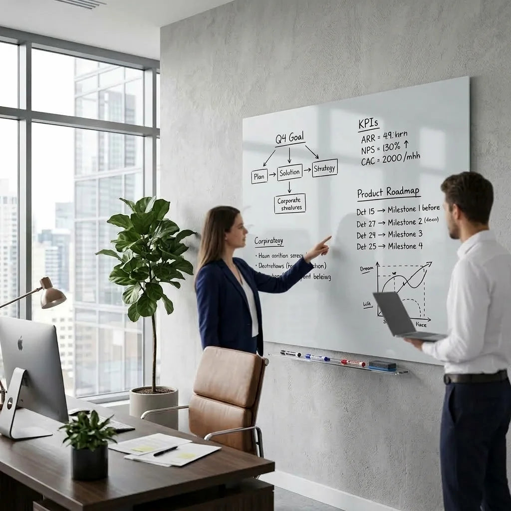 6mm Floating Glass Whiteboard (1200mm x 2400mm)