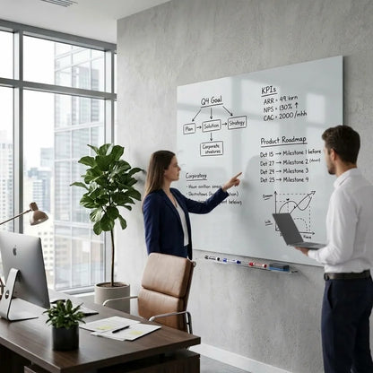 6mm Floating Glass Whiteboard (1200mm x 2400mm)